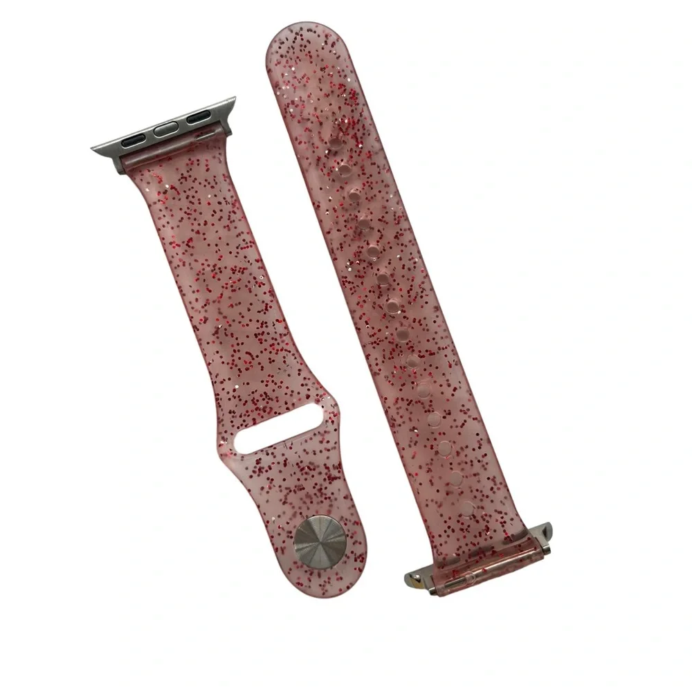 Red Sparkle 40mm Apple Watch Band And Hard Shell Tempered Glass Screen Protector